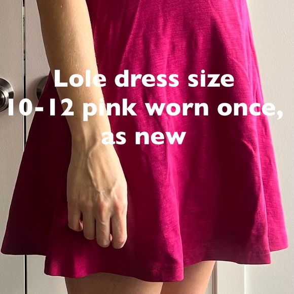 Fuchsia pink Lole dress flattering cut. - Picture 2 of 4
